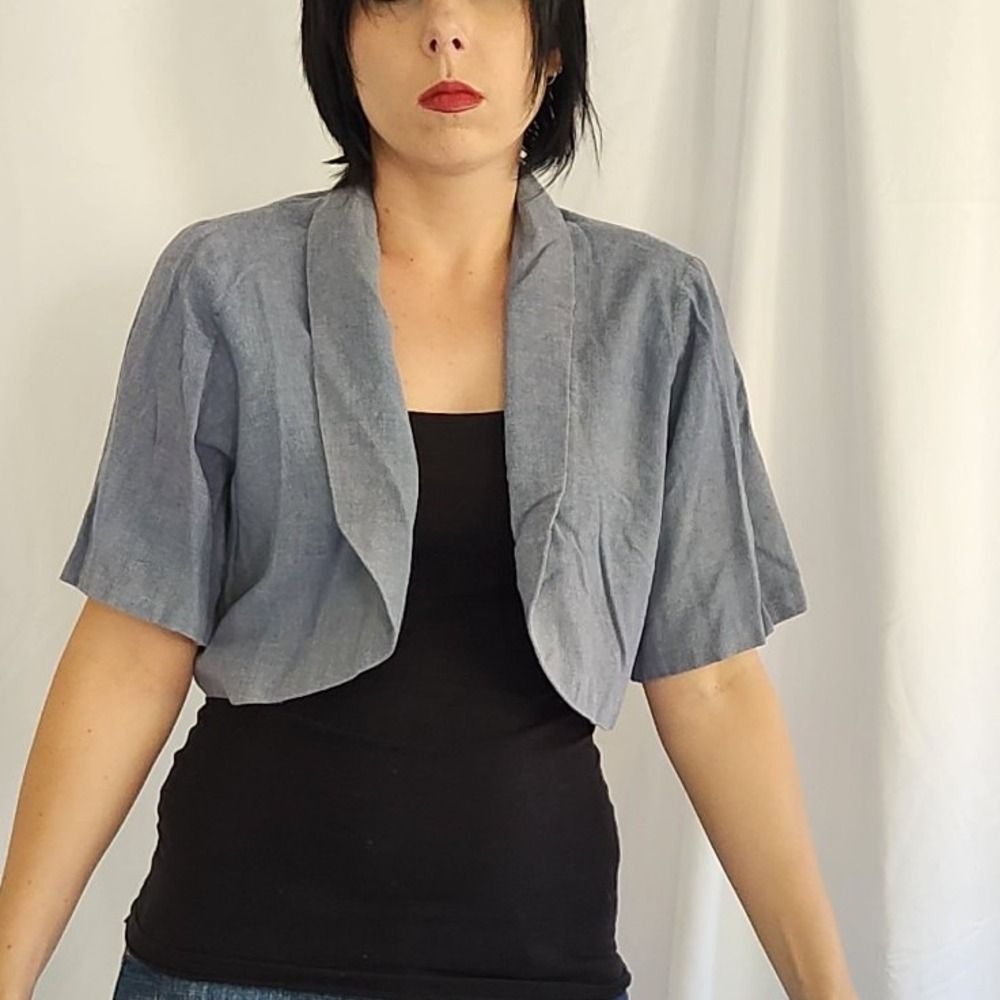 60s Blue Short Sleeve Jacket
